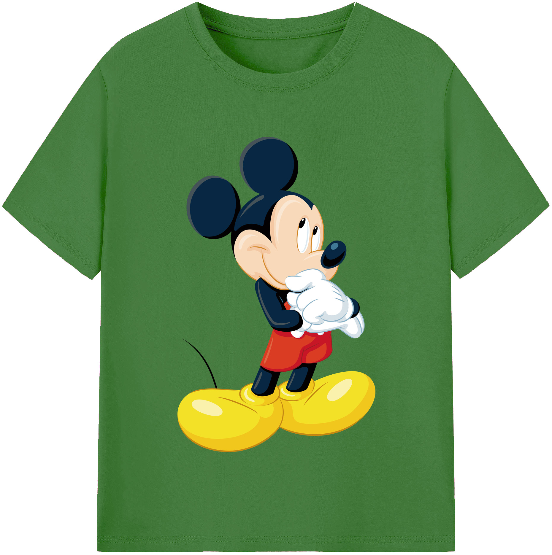 （画像用） ミッキーマウス Mickey Mouse レディースカジュアルプリントTシャツ（綿100％）